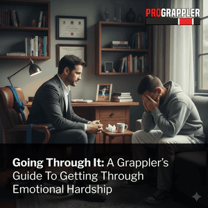 A man consoling another man on a couch