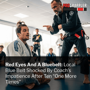 One man pointing a finger and scolding another man in a bjj class